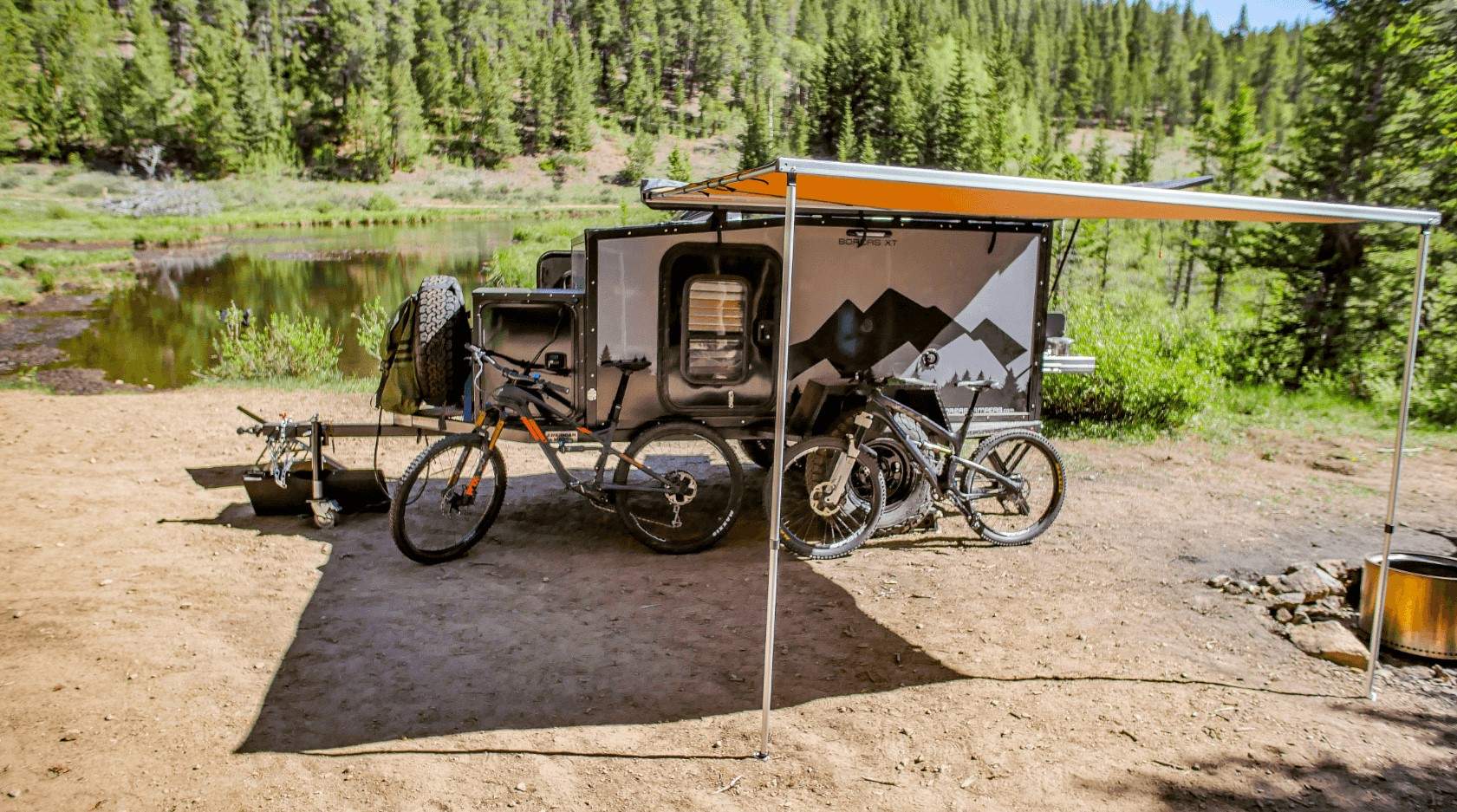 Camping in an off road camper trailer
