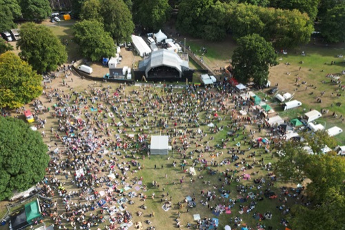 Festival crowd enjoying an outdoor RV event